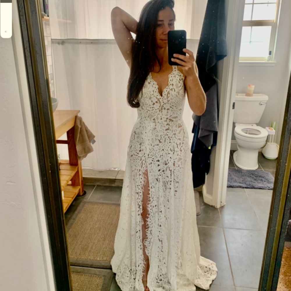 Love of Details White Lace Maxi Dress